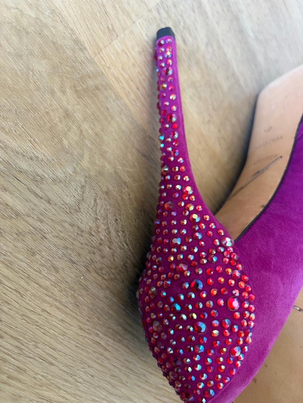Brian Atwood Platform Peep-Toe Heels with Crystal Accents - Picture 7 of 7
